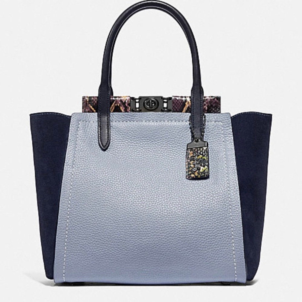 Coach Troupe Tote w/snakeskin detail